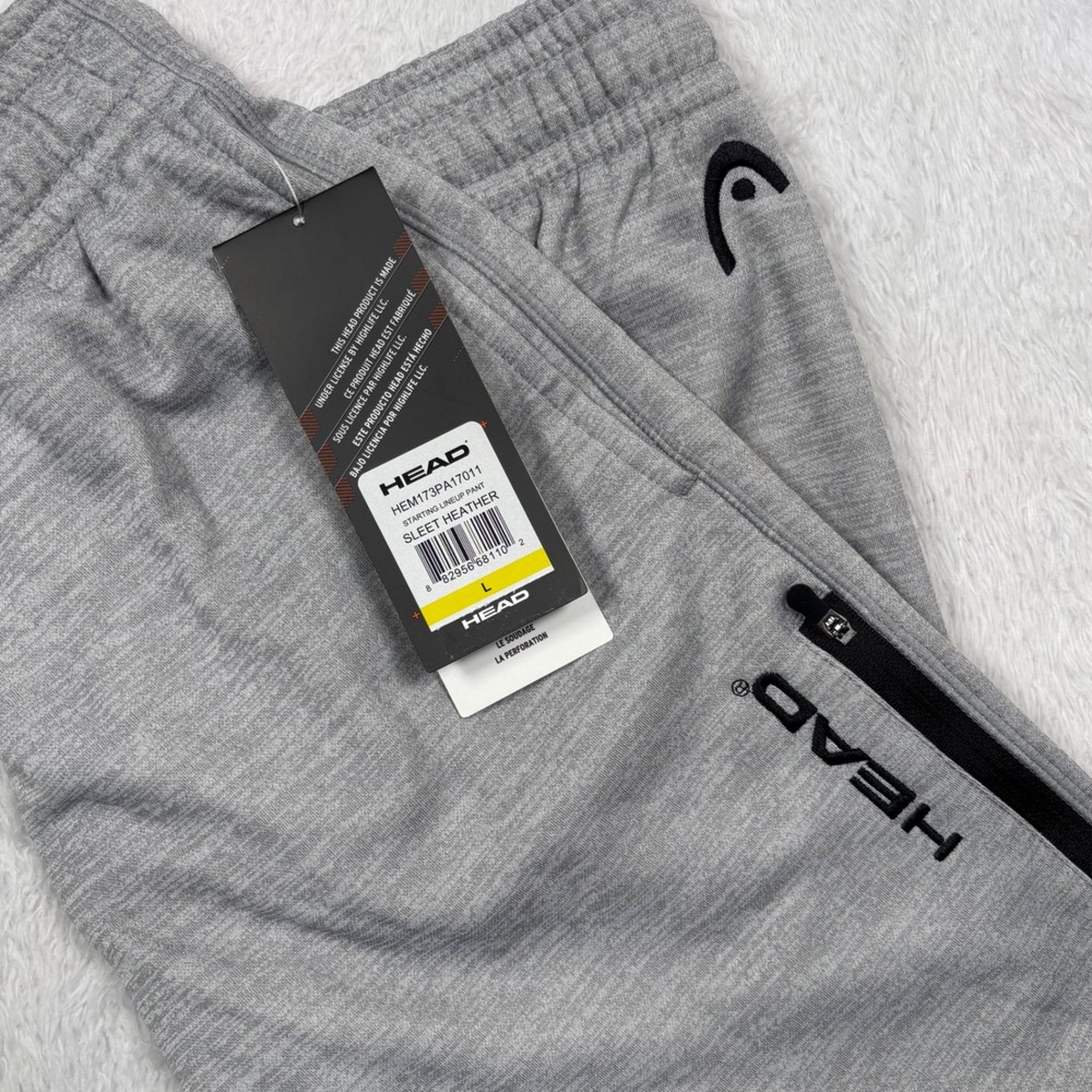 Head‎ Starting Lineup Jogger Pant Mens L Golf Heather Gray Fleece Lined Athletic